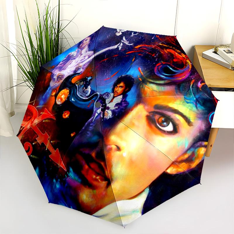 Mystic Guitar Moon Dove Folding Umbrella Portable 8 Paraphenoid Bones Gift Travel Umbrella Sun Umbrella