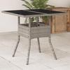 VidaXL Garden Table with Glass Top, Dining Table, Meal Table, Outdoor Patio Terrace Furniture, Light Grey 368131