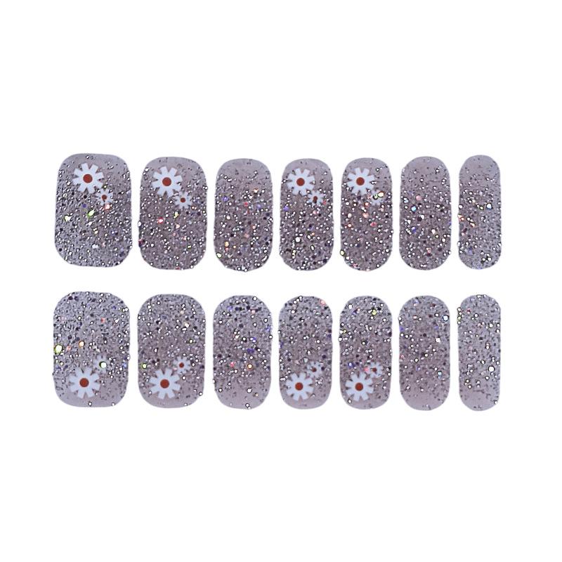 CS Waterproof No-Cure Gel Nail Wraps, Full Cover Japanese & Korean Style Heart Pattern Nail Stickers, Nail Patch Films