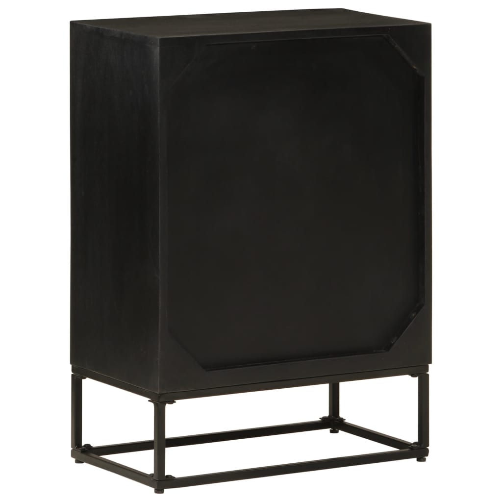 Sideboard Black 55 x 30 x 76 cm Solid Mango Wood and Iron