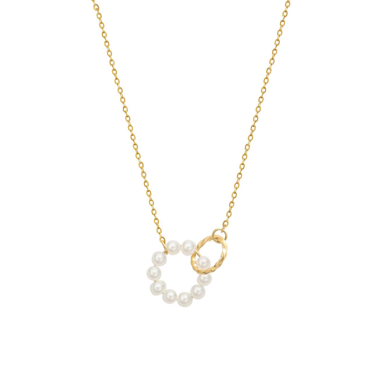 

Винтажное изящное кольцо с имитацией жемчуга, женское ожерелье-чокер, цепочка на ключицу, титановая сталь P818 (2)