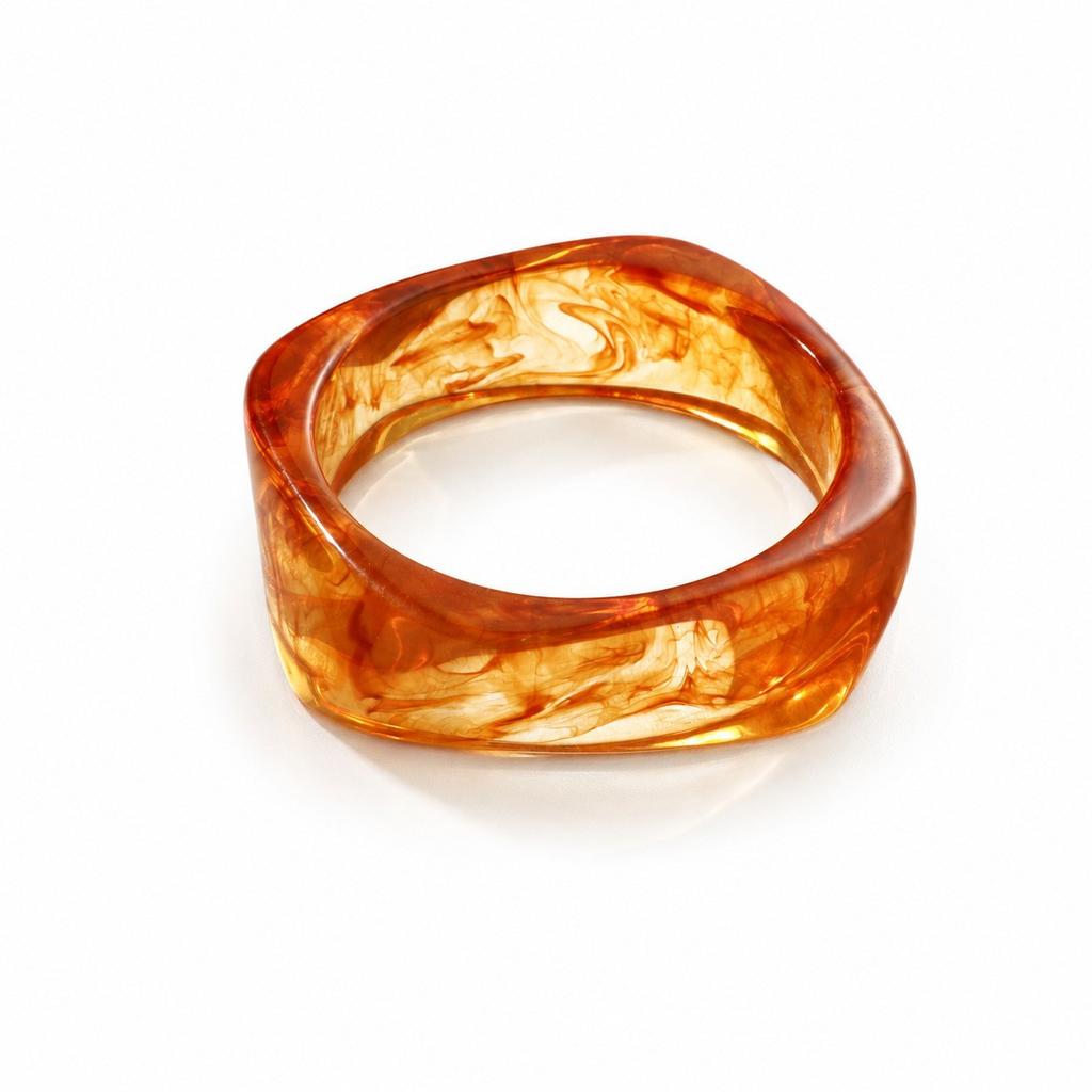 New Irregular Simi Resin Bracelet Distinctive Fashion Seiko Polished Polished Wide Face Bracelet