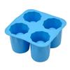 4-Cup Ice Cube Shot Shape Silicion Shooters Glass Freeze Mold Maker Tray Party Random Color
