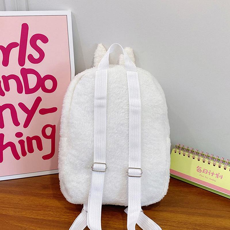 Cartoon Labubu Lovely Plush Backpack Girl Heart Large Capacity Outward Commuting Shoulders Bag Kids Birthday Gift