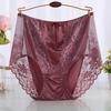 Plus size Sexy Lace Seamless Panties High-Rised Mesh Briefs Soft Breathable underpants Lightweight underwear