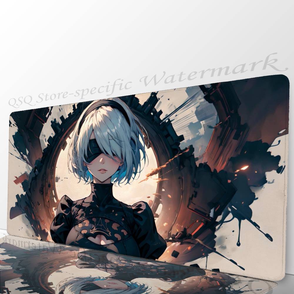 Nier Automata Anime Fight Game Mousepad Mouse Mat Desk Mat With Pad Gaming Accessories Prime Gaming XXL Keyboard Pad Padding M