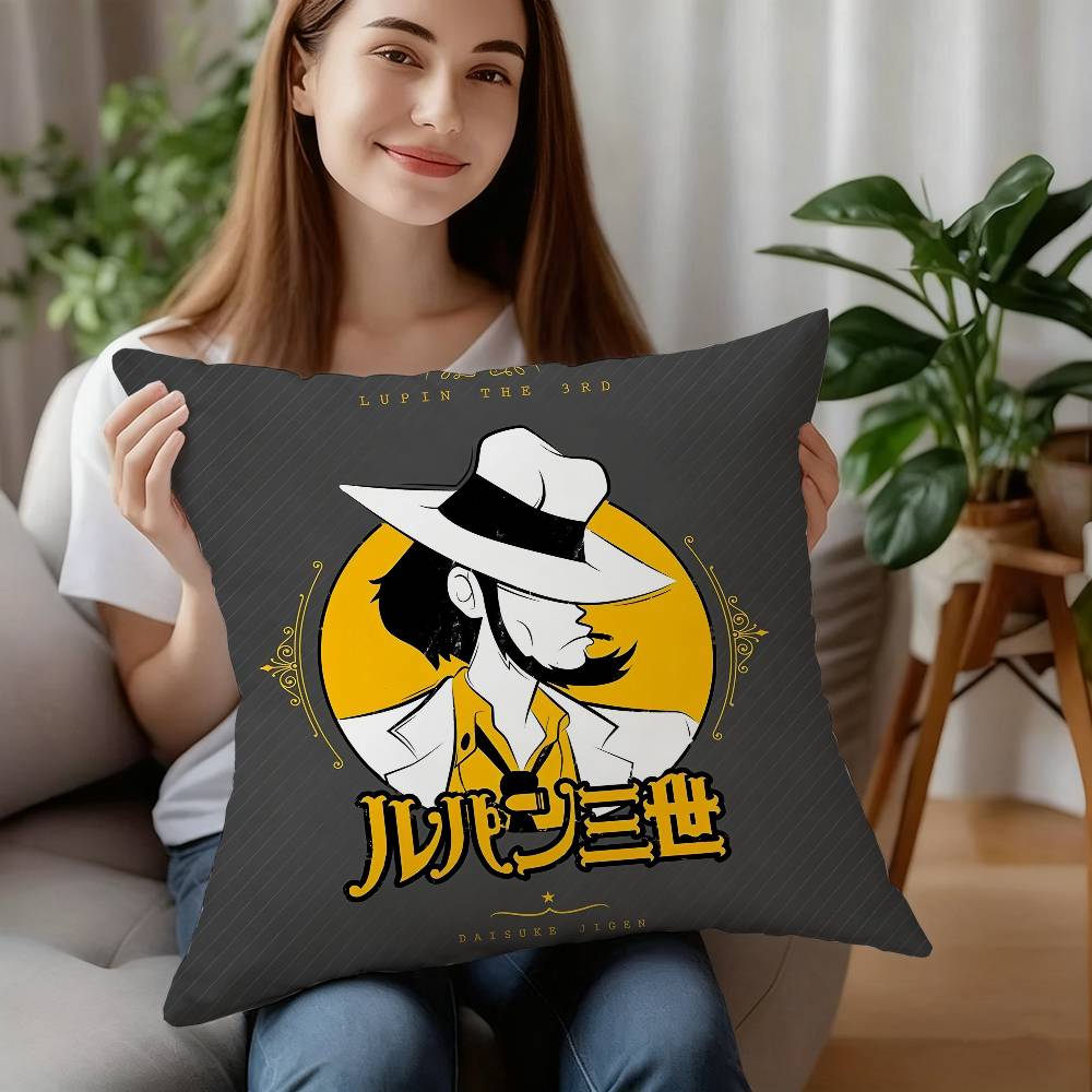 A-Arsène Lupin III Kissenbezug Sofa Dekorativ Zuhause Doppelseitiger Druck Kurzer Plüsch Kissen Kissenbezug Weihnachtsgeschenk