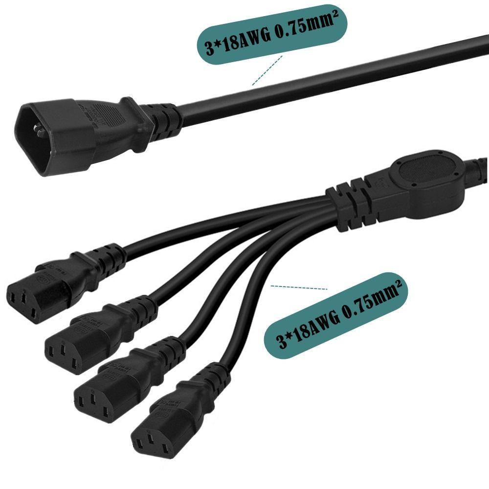 C14 To C13 Power Splitter Copper Core Extension Cable Professional Y Splitter Adapter  PC Power