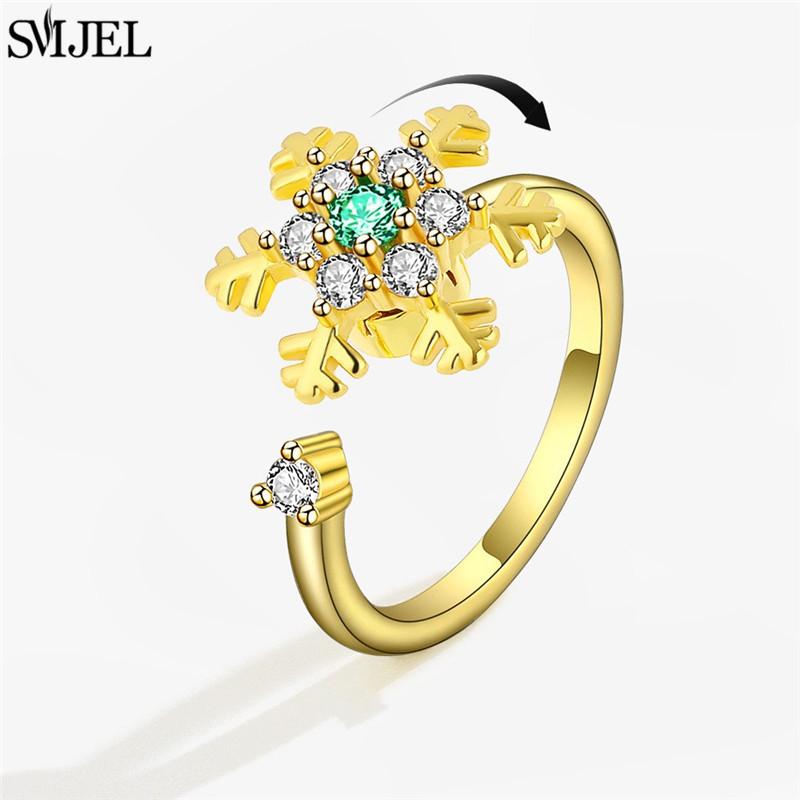 Etnisk Mote Tusenfryd Blomst Angstring Justerbar Dame Jenter Bekymring Stresslindring Smykker Spinnende Fidget-ringer Festgaver