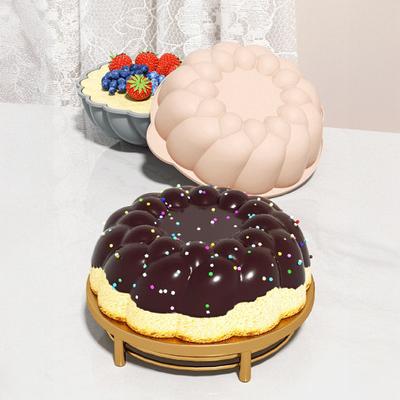 Stampo per Torta in Silicone con Manico Stampo Rotondo per Torta da 10 Pollici Antiaderente Riutilizzabile Stampo per Pasticceria per Dessert Biscotto Budino di Pane Gelatina Cioccolato