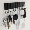 Magnetic Storage Rack with 10 Hooks Can Be Used for Refrigerator Wall Storage Keys Kitchen Utensils and Other Small Objects Black