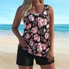 Zomer Tankini Tweedeelig Zwempak Dames Vest Vierhoekige Split Zwempak Grote Maat