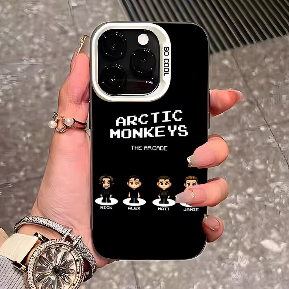 Fashion Arctics Monkeys Phone Case For IPhone 17 Pro Max 16 15 14 13 11 12 Mini Xs Xr 8 Plus Se Color Silver Cover