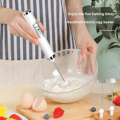 Batidor de huevos eléctrico inalámbrico de mano y espumador de leche para crema, pasteles, café y repostería.