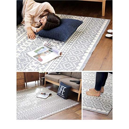 fofoca Washable Domestic Rug Stitched Scandinavian Style Made in Japan Lightweight All Seasons Machine Washable Hot Carpet Compatible Stylish 130 x