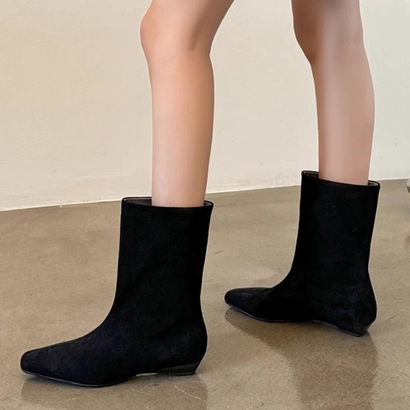 Fashion Elegant Women Ankle Boots Brand Party Fashion Boots 2025 Trend New Shoes Square Toe Flats Shoes Winter Knight's Gladiator Botas