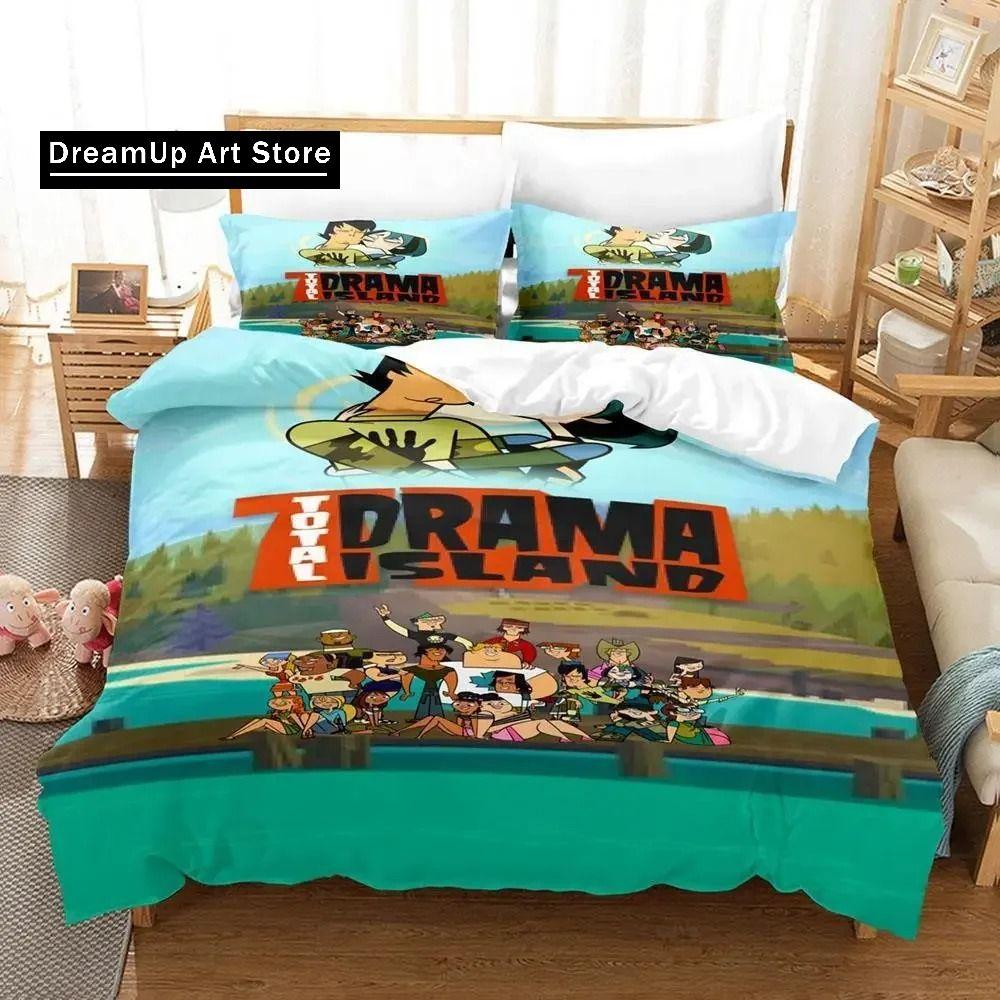 New 3d Print Anime Total Drama Bedding Set Single Twin Full Queen King Size Bed Set Adult Kid Bedroom Cartoons Duvet Cover Sets