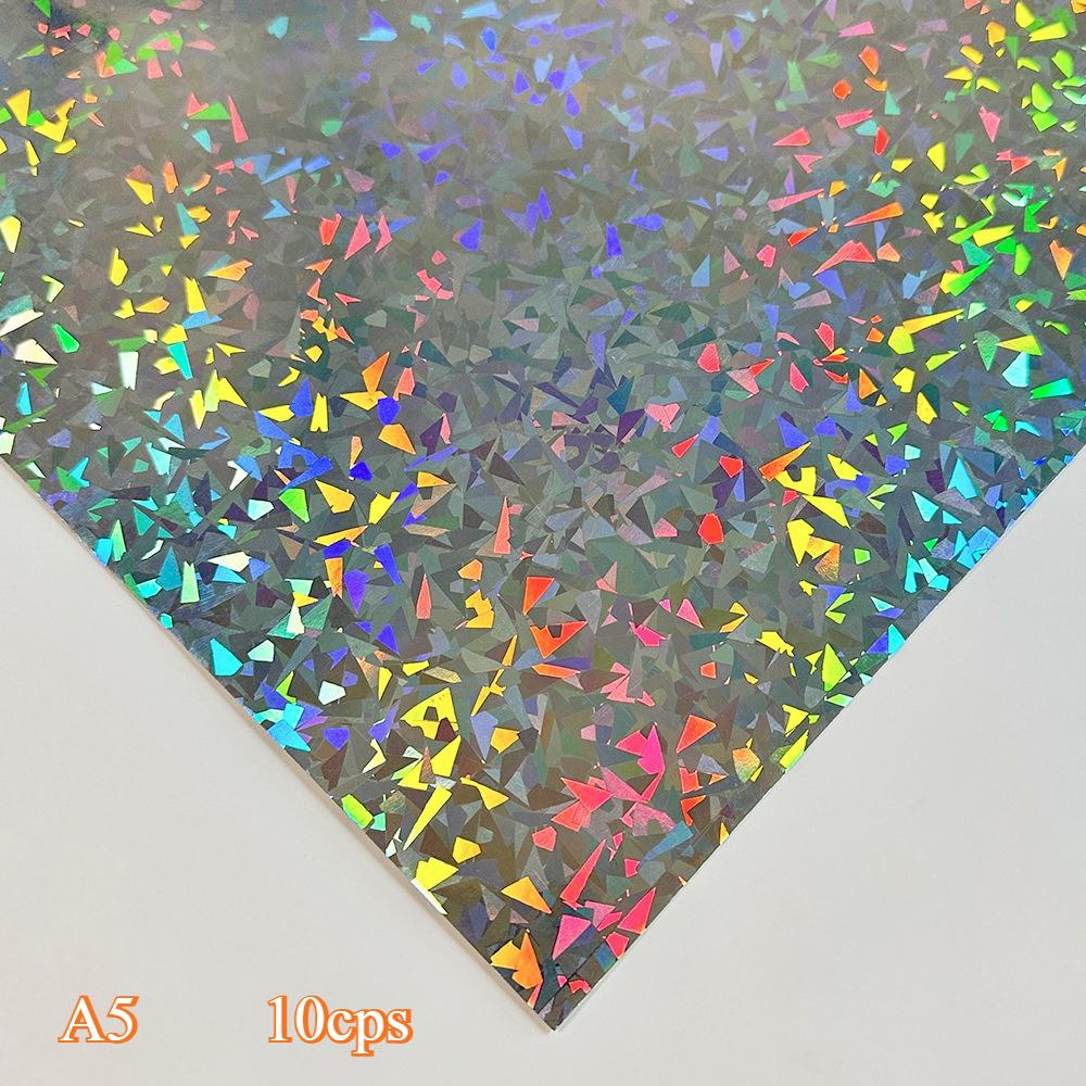 Laser Flash Paper Cross Border Hot SaleColorful ThickLaser Paper Gold SilverCard Paper Craft Paper Aluminum Foil PET MirrorPaper