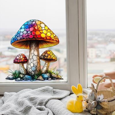 Maľované Hríbové Sklenené Okno Balkóna Skrášlenie a Dekorácia Statická Elektrina Okenné Nálepky