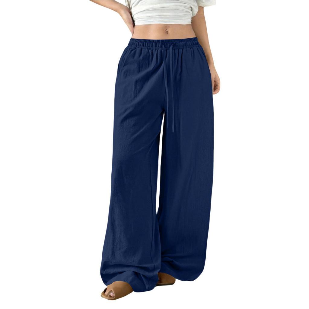 Women's High-Waist Loose Wide-Leg Drawstring Pants - Spring & Autumn