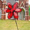 Lawn Decoration Spinner Two Layer Pinwheels with Stakes Eye Catching for Garden