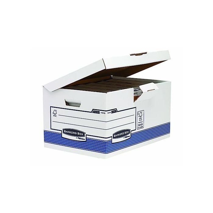 Boîtes d'archivage - Fellowes - Maxi B - Couvercle rabattable - 100% carton recyclé - Format A4