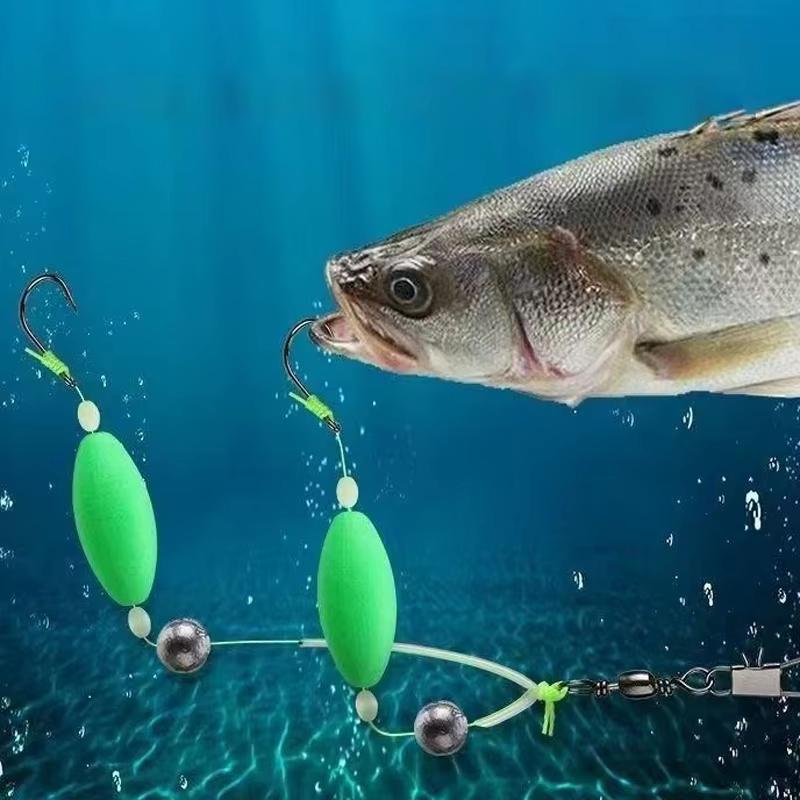 Anti Bottom Double Hook Fishing Rig Auto Reverse Design High Catch Rate Sharp Hook for Bass Carp Trout Fishing Targets
