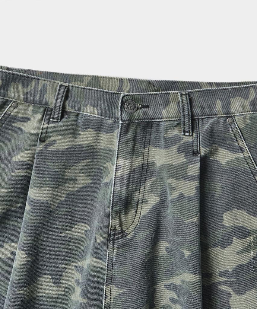 Dimiteulibeullaeg Bio-Washed Carpenter Bermuda Denim Pants_Camouflage