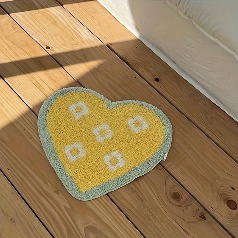 Adorable Colourful Heart-Shaped Puffy Art Rug Entrance Hall Bedroom Living Room Decorative Rug Home Decoration