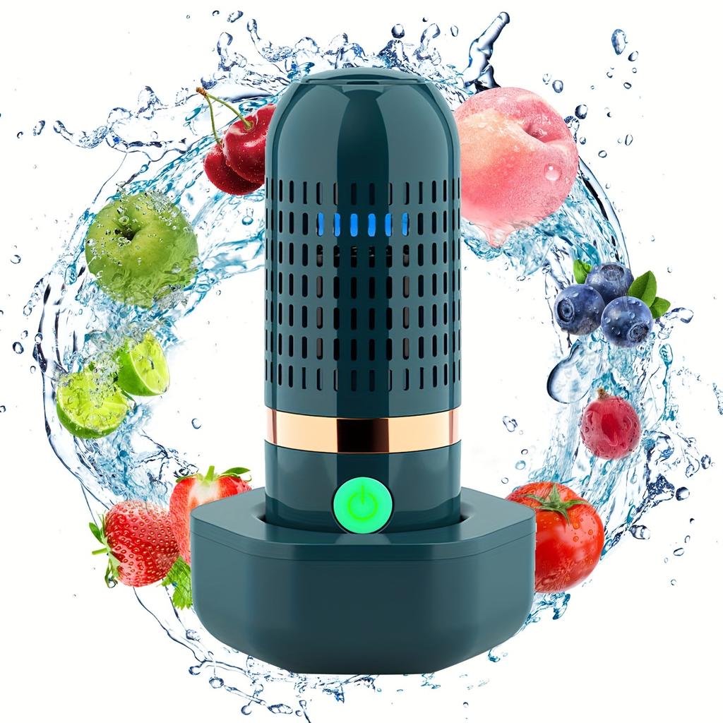 Wireless Fruit Vegetable Washing Machine Protable Capsule Shape Fruit Food Purifier Kitchen Automatic Vegetable Washing Machine