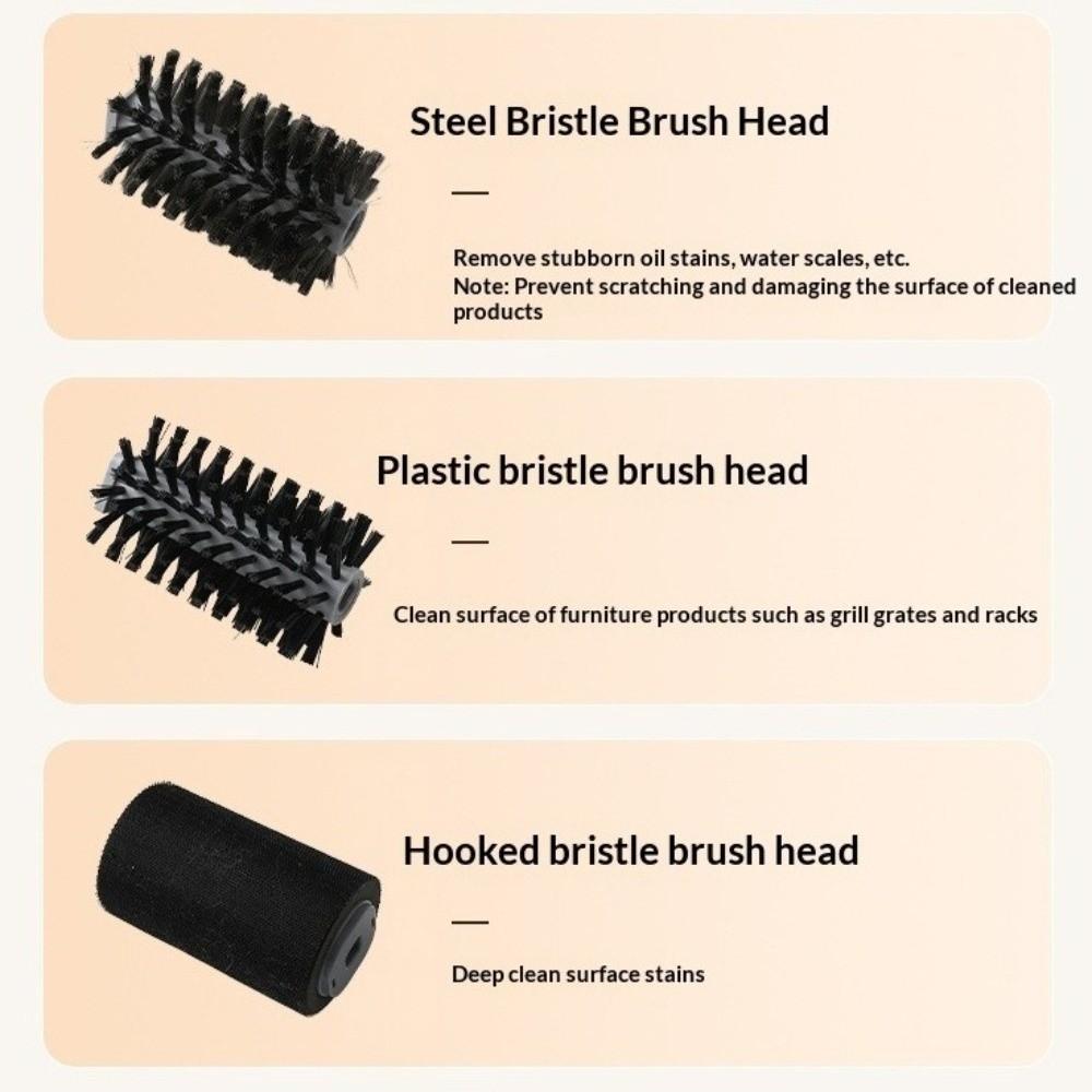 with LED Light Electric Grill Cleaning Brush Stainless Steel Roller Grill Brush  Kitchen
