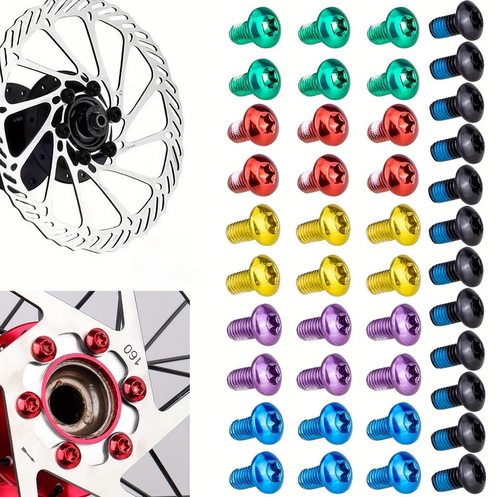 12pcs Bicycle Disc Brake Rotor Torx Bolts T25 M5x10mm Stainless Steel MTB Road Mountain Bike Fixing Screws Cycling Accessory