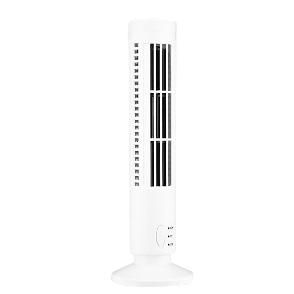 Desktop Tower Fan Bladeless Vertical Electric Fan for Study Dorm USB Plug In 5V