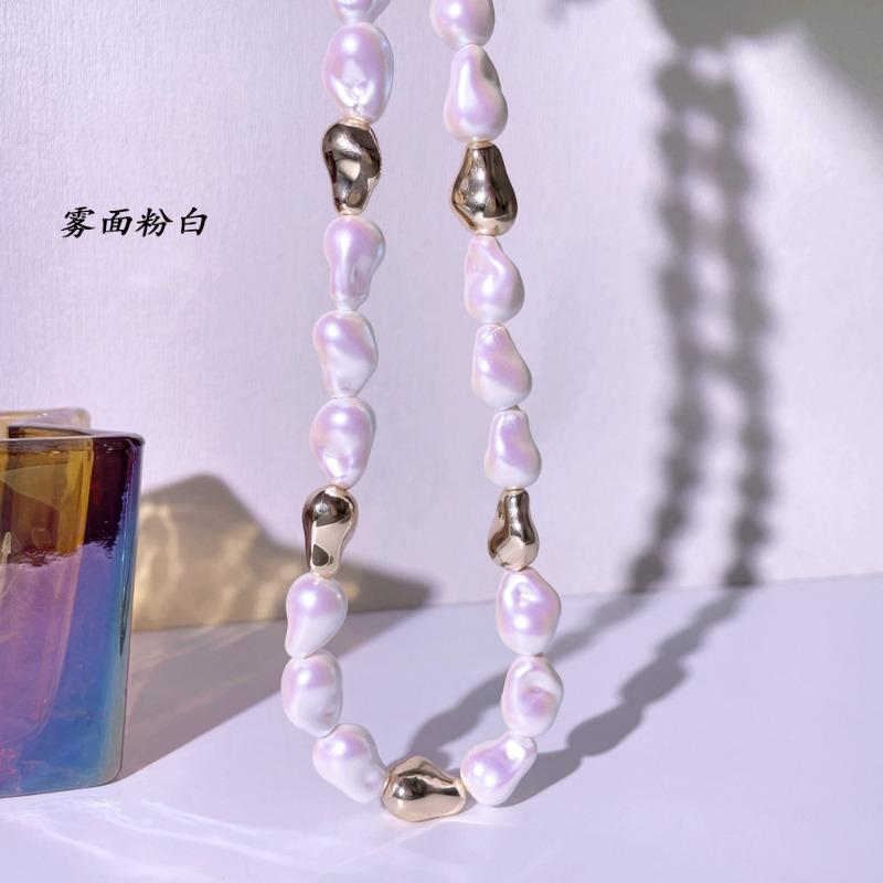 Collier Meier en perles baroques irrégulières - ras-de-cou coloré minimaliste chic haut de gamme pour femmes