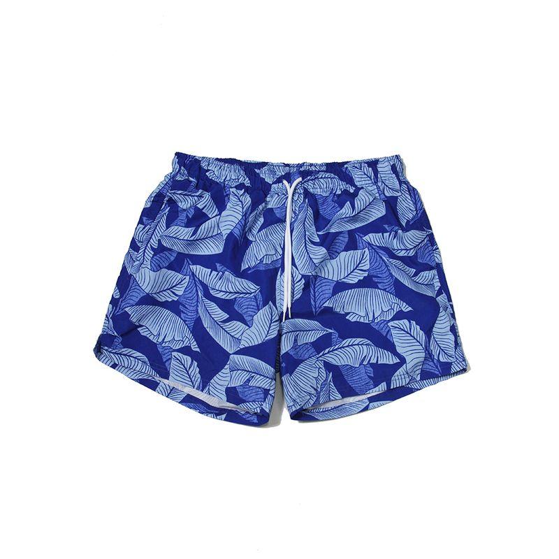 

Export Fashion Fashion Men Beach Pants Quick-Drying Intranet Fashion Print Seaside Vacation Surfing Shorts Shorts Blue Print (Plus size) S