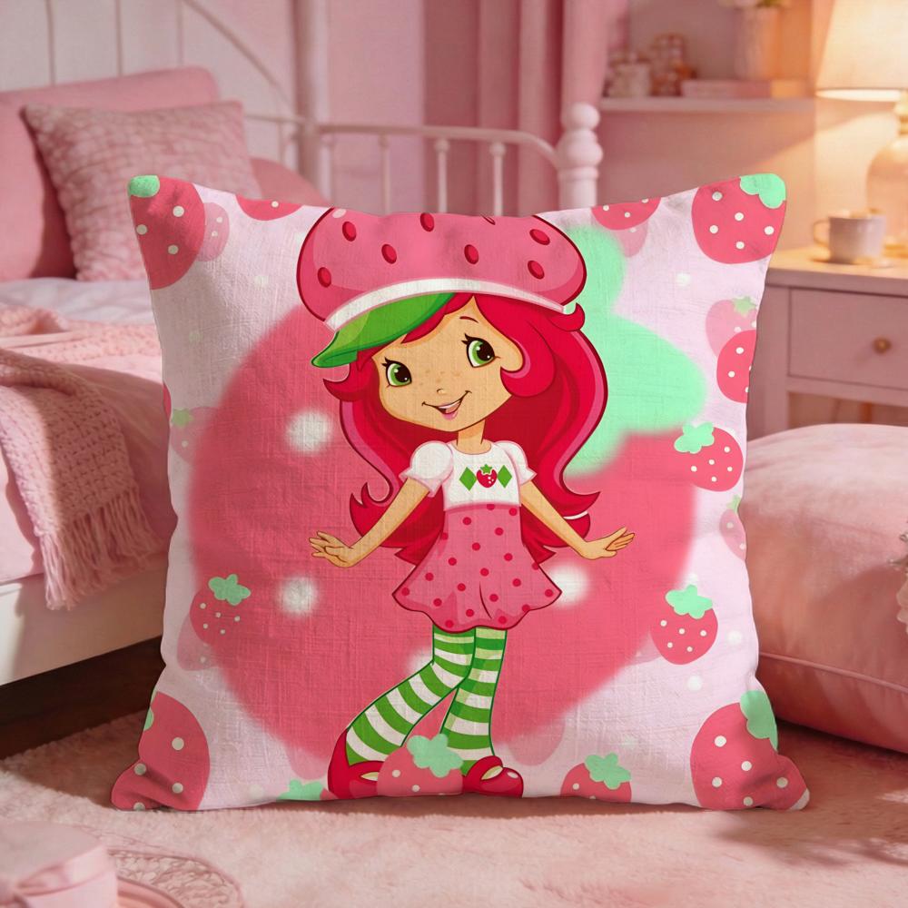 sStrawberry Shortcake Cushion Cover Premium Comfort Reversible Pillow Cove Two in One Design for Any Room Car Interior