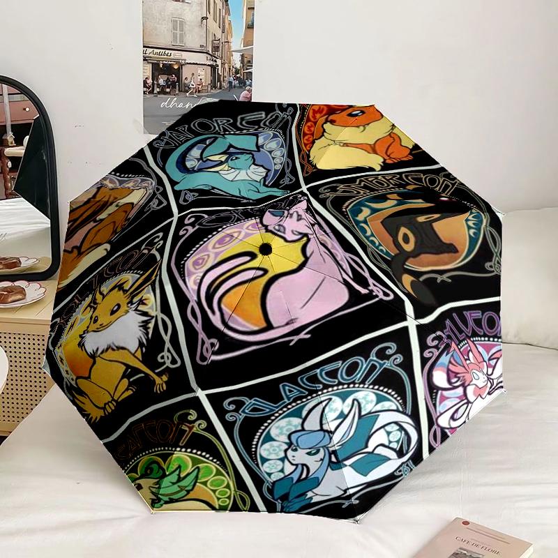 Yellow Mouse Stained Glass Umbrella 8-Frame for Travel, Camping, Casual Lightweight Portable Umbrella, Essential for Every Family Holidays Gift