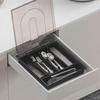 Transparent Multi-Grid Kitchen Storage Box with Lid: Organizer for Chopsticks & Cutlery