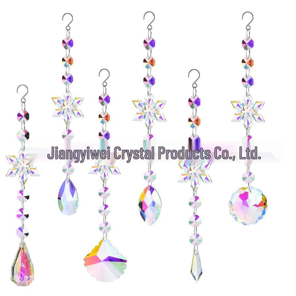 Décorations Exclusives Transfrontalières en Acrylique Flocon de Neige - Ornements Attrape-Soleil en Cristal pour Arbres & Fenêtres