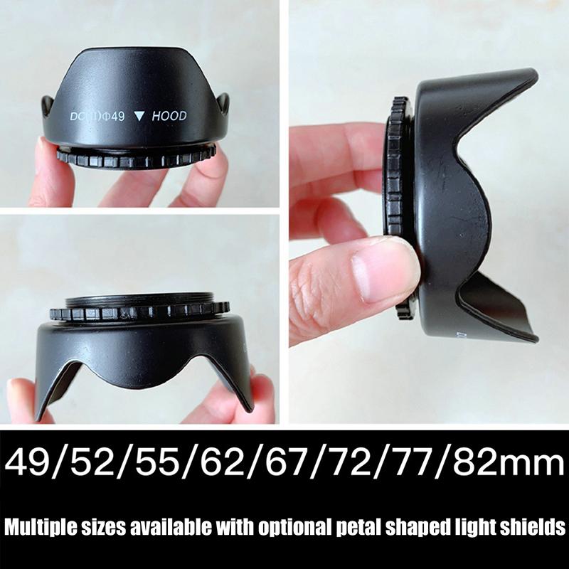 1 Piece For Nikon Sony Dslr Slr Camera Lente Protector Shade Camera Lens Hood 49/52/55/58/62/67/72/77/82Mm