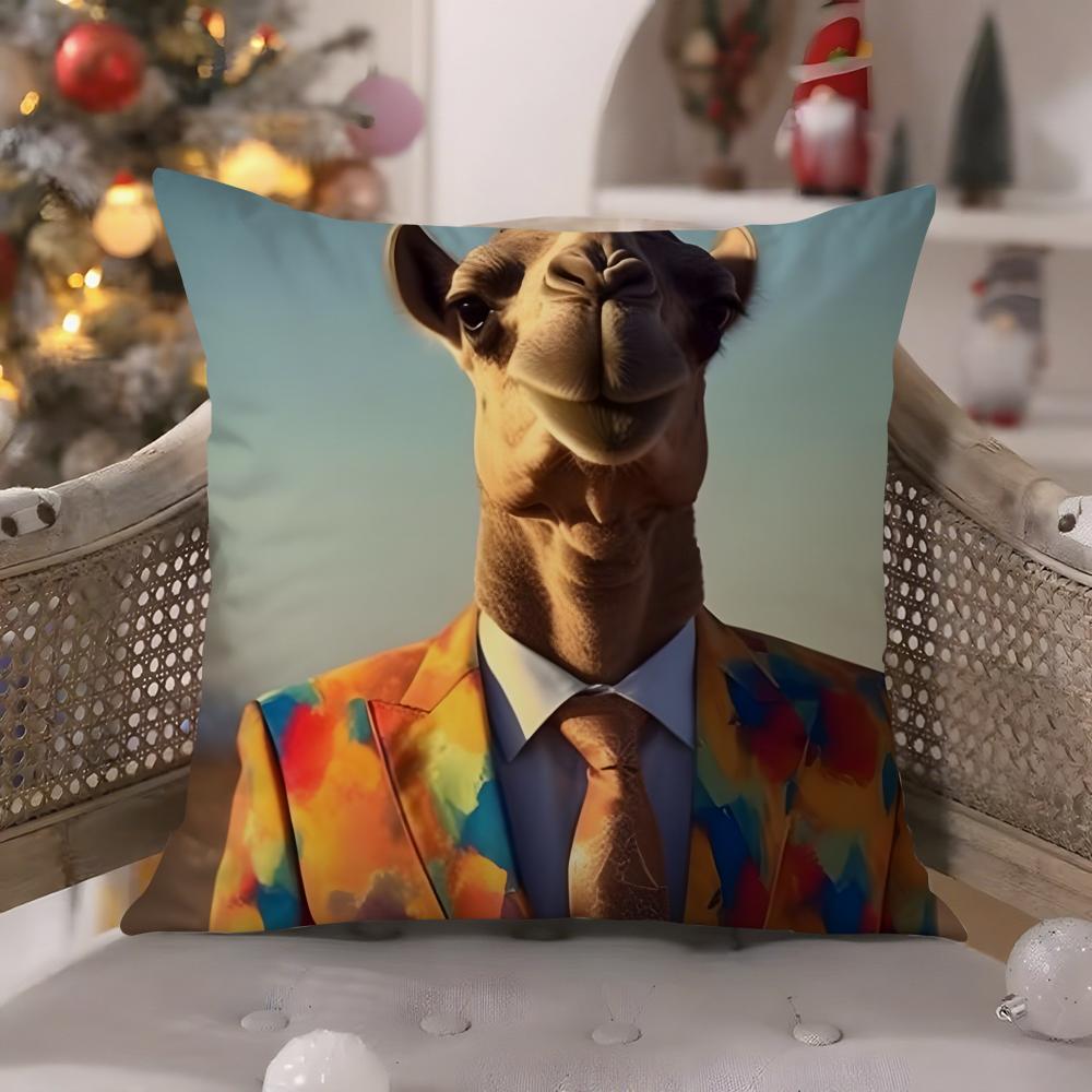 

Classic Cartoon CamelC Pillow Case Comfort Sofa Bed Silky elegant Invisible zipper Decorative cushion cover 30x30 cm