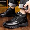 Warm cotton shoes men's winter velvet outdoor sports leisure high-top leather shoes genuine leather wool cold-proof snow boots