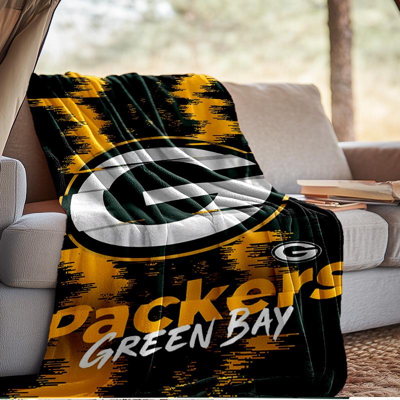 Green Bay Packers Logo Decke Outdoor Flanelldecke für Camping, Wandern, Gartenpartys, Picknick-Zubehör, Geschenk für Familie und Freunde