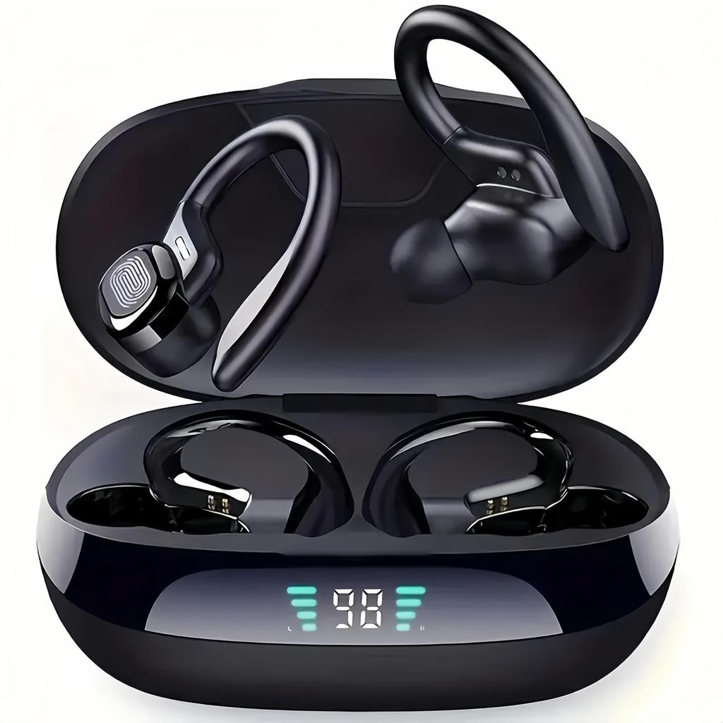 Bezprzewodowe słuchawki sportowe Bluetooth 5.3 IPX5 Słuchawki douszne Etui ładujące 300mAh Haczyki na uszy Słuchawki 3D HiFi Stereo Zestawy słuchawkowe