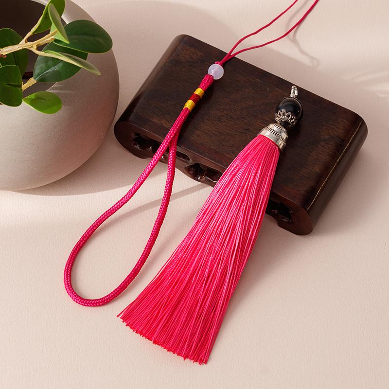 Handmade Chinese Knot Tassel Gourd Charm - DIY Car Hanging Ornament & Musical Instrument Accent