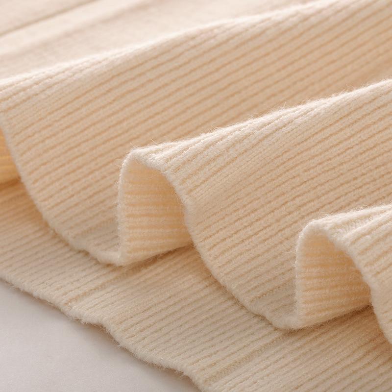 2022 Vår och höst långärmad v-ringad topp tvådelad kostym tröja klänning vild lösstickad kofta dam