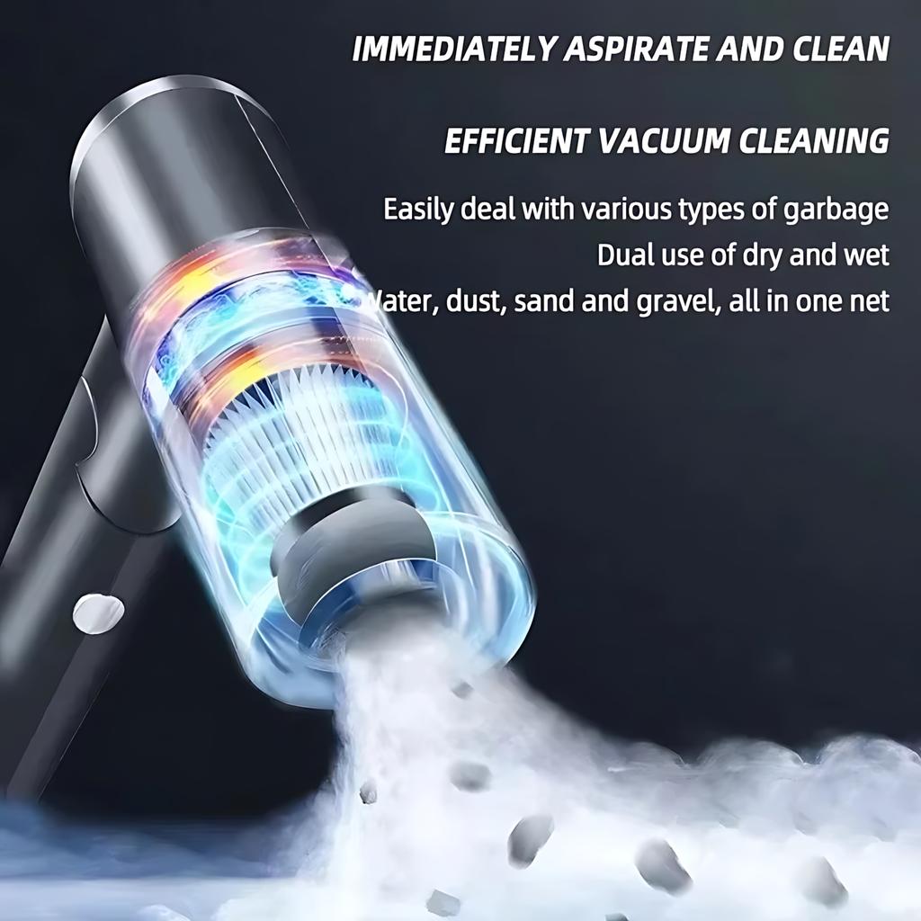 2-in-1 Cordless Car Vacuum, Portable Handheld Blower & Vac, Mini Home Auto Cleaner