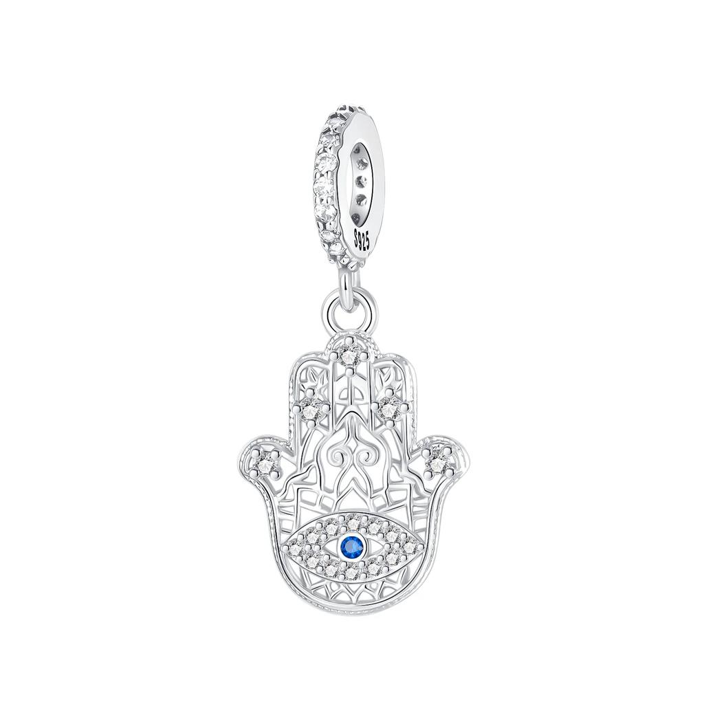 Nouveaux Breloques Originales Cuivre Bleu Mère Sainte Cœur de Palmier Chat Perles Pendentifs Conviennent Bracelet Collier Bijoux DIY Cadeau