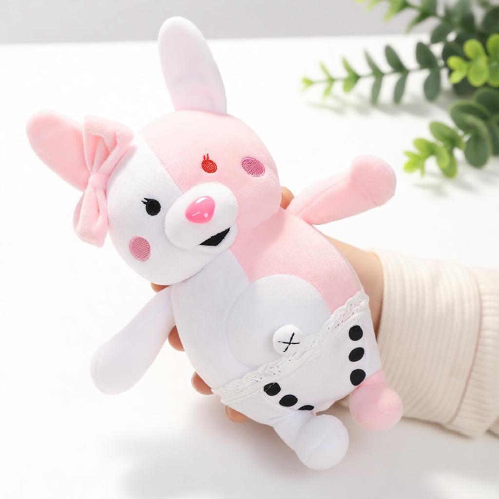 25/35Cm Black White Bear Pink Rabbit Stuffed Plaything Snug Animated Soft Plushie Bolster Room Display Hanging Piece Favor Boys And Girls Little