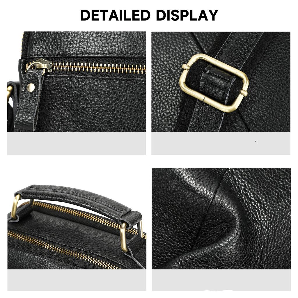2025 New Men's Leather Crossbody Bag Outdoor Sports Casual Sling Backpack Multi-functional Shoulder Bag Phone Purse for Men